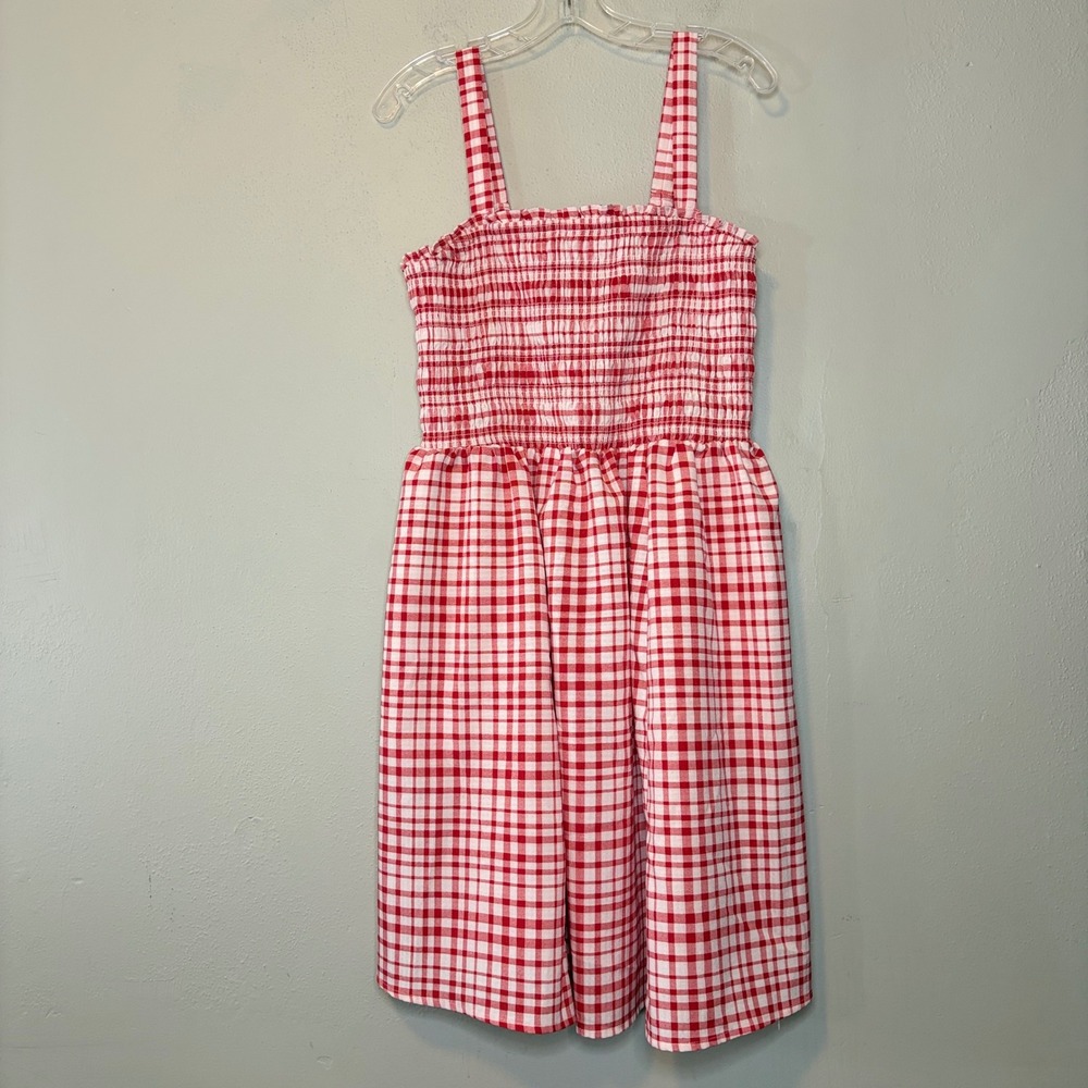 Torrid Gingham Smocked Midi Dress Womens 1X Red Check Picnic Cottagecore Casual